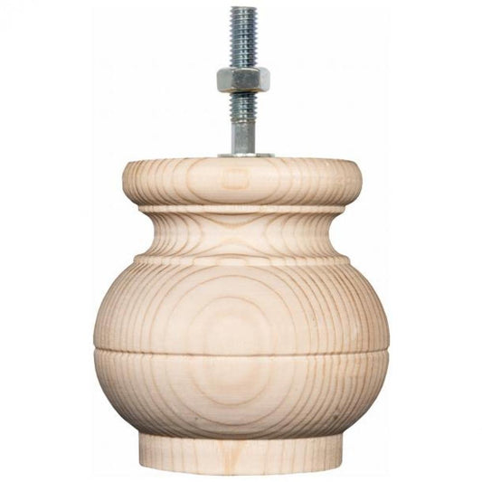 Meubelpoot  rond Ø 9 cm en hoogte 9 cm  van massief hout (M8)