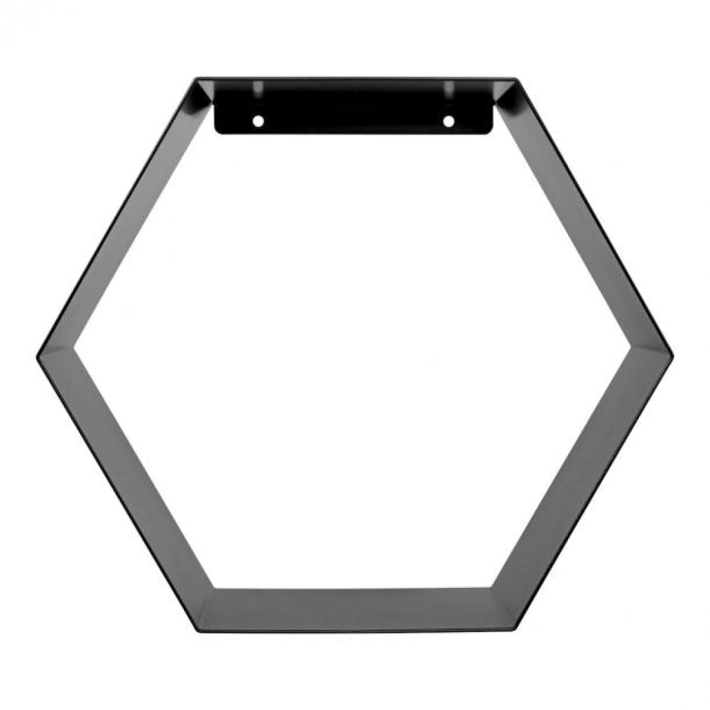 Stalen wandkubus zeshoek zwart 32 bij 28 cm en diepte 12 cm