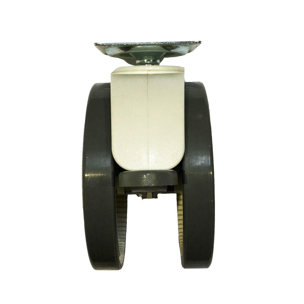 Meubelwiel wit rond Ø 10 cm en hoogte 12,5 cm  van massief kunststof
