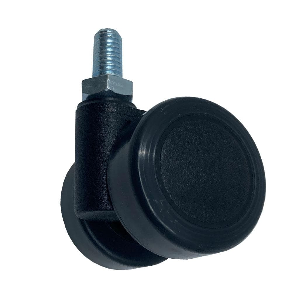 Meubelwiel zwart rond Ø 4,5 cm en hoogte 4,5 cm  van massief kunststof (M8)  - 4 stuks