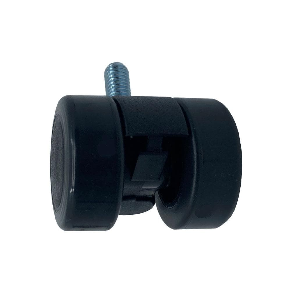 Meubelwiel zwart rond Ø 4,5 cm en hoogte 4,5 cm  van massief kunststof (M8)  - 4 stuks