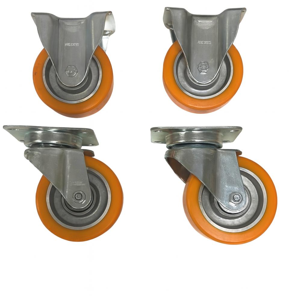 Zwaarlast wielen set van 4 rond Ø 10 cm en hoogte 13 cm