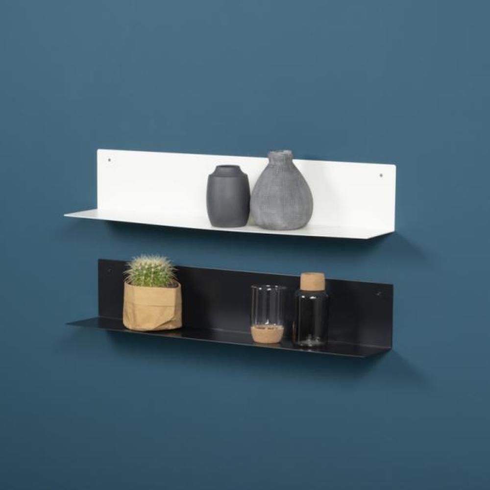 Massief stalen gevouwen plank mat wit 80x15x15cm
