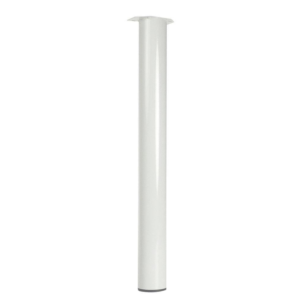 Witte stalen meubelpoot rond Ø 7,6 cm en hoogte 72 cm - Set van 4 stuks
