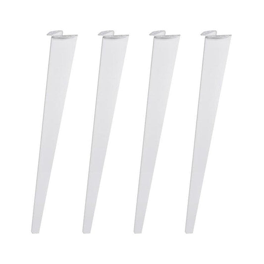 Massief stalen meubelpoot wit taps 8 bij 5 cm en hoogte 72 cm  - 4 stuks