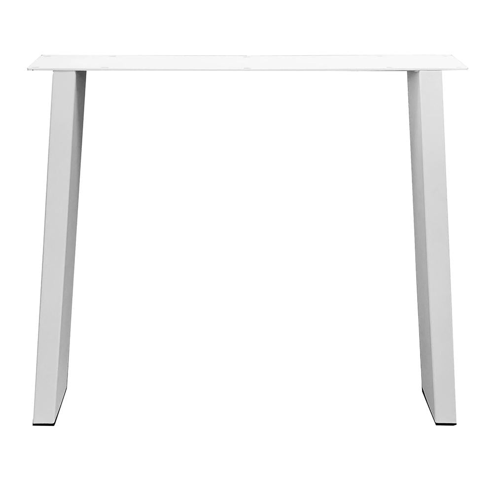 Stalen tafelpoot wit trapezium 80 bij 10 cm en hoogte 72 cm  (4 x 10 cm)