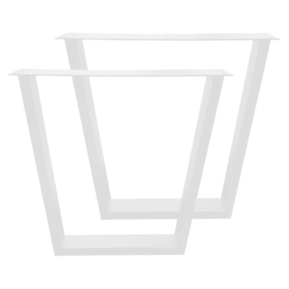 Stalen tafelpoot wit taps 75 bij 10 cm en hoogte 72 cm  (4 x 10 cm) - 2 stuks