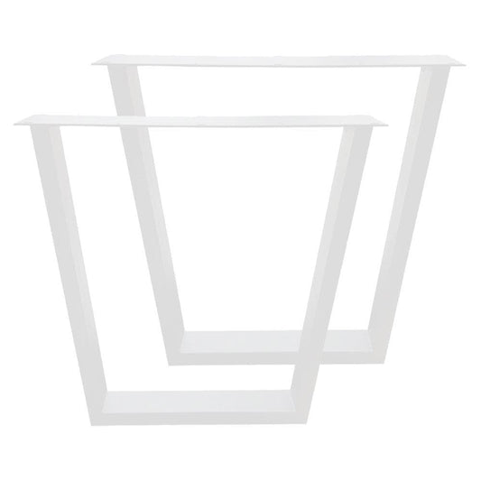 Stalen tafelpoot wit taps 75 bij 10 cm en hoogte 72 cm  (4 x 10 cm) - 2 stuks