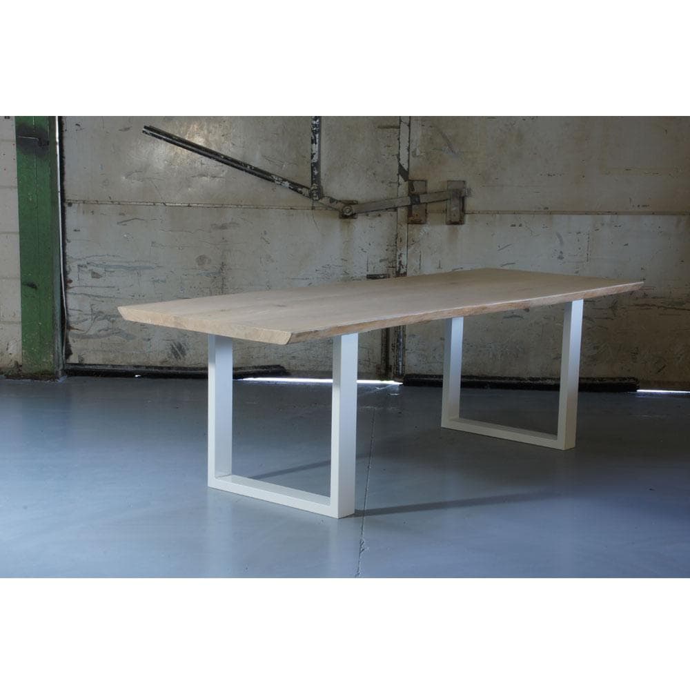 Stalen U tafelpoot wit 76 bij 10 cm en hoogte 72 cm  (4 x 10 cm)