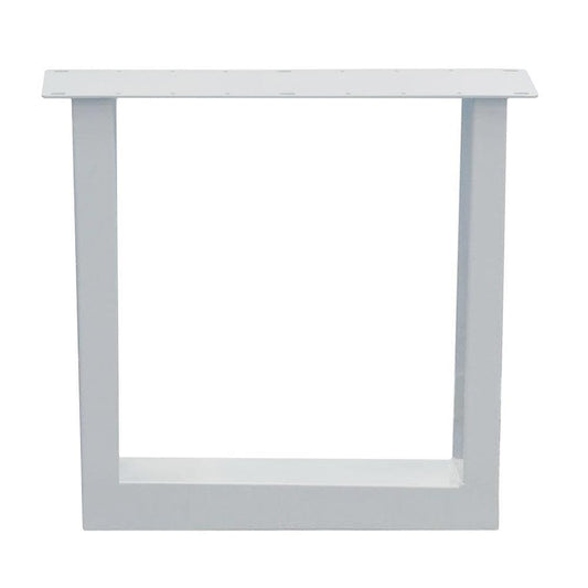 Stalen U tafelpoot wit 75 bij 10 cm en hoogte 72 cm  (10 x 10 cm)