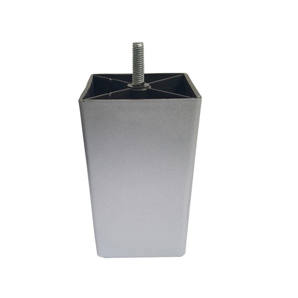 Meubelpoot grijs vierkant 7 bij 7 cm en hoogte 12 cm  van kunststof (M8)