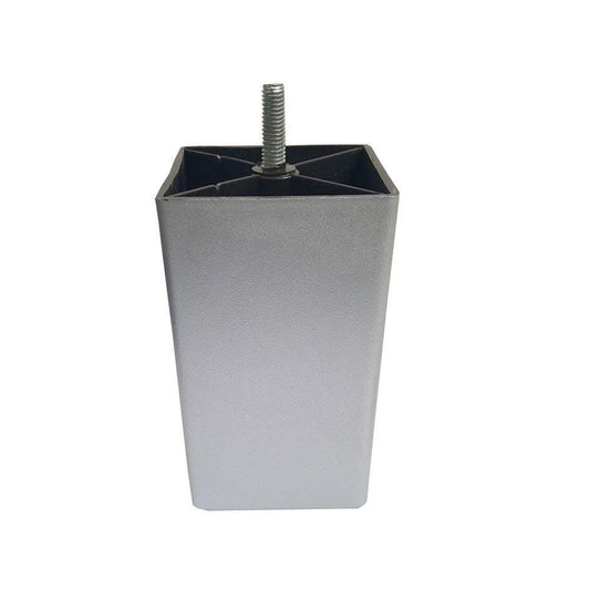 Meubelpoot grijs vierkant 7 bij 7 cm en hoogte 12 cm  van kunststof (M8)