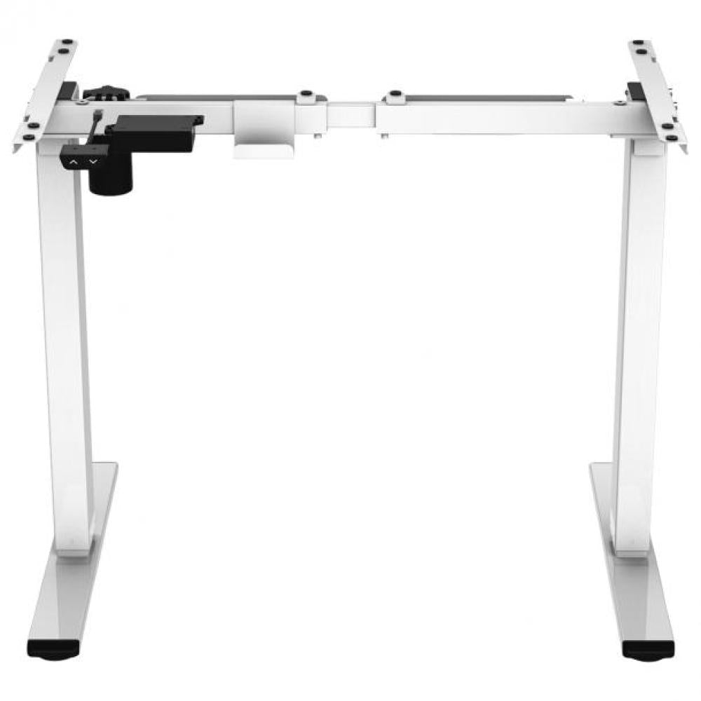 Hoogwaardig zit-sta bureau max 120 cm breed wit gepoedercoat elektrisch verstelbaar van 71 tot 120 cm