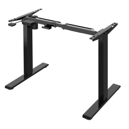Hoogwaardig zit-sta bureau max 120 cm breed zwart gepoedercoat elektrisch verstelbaar van 71 tot 120 cm