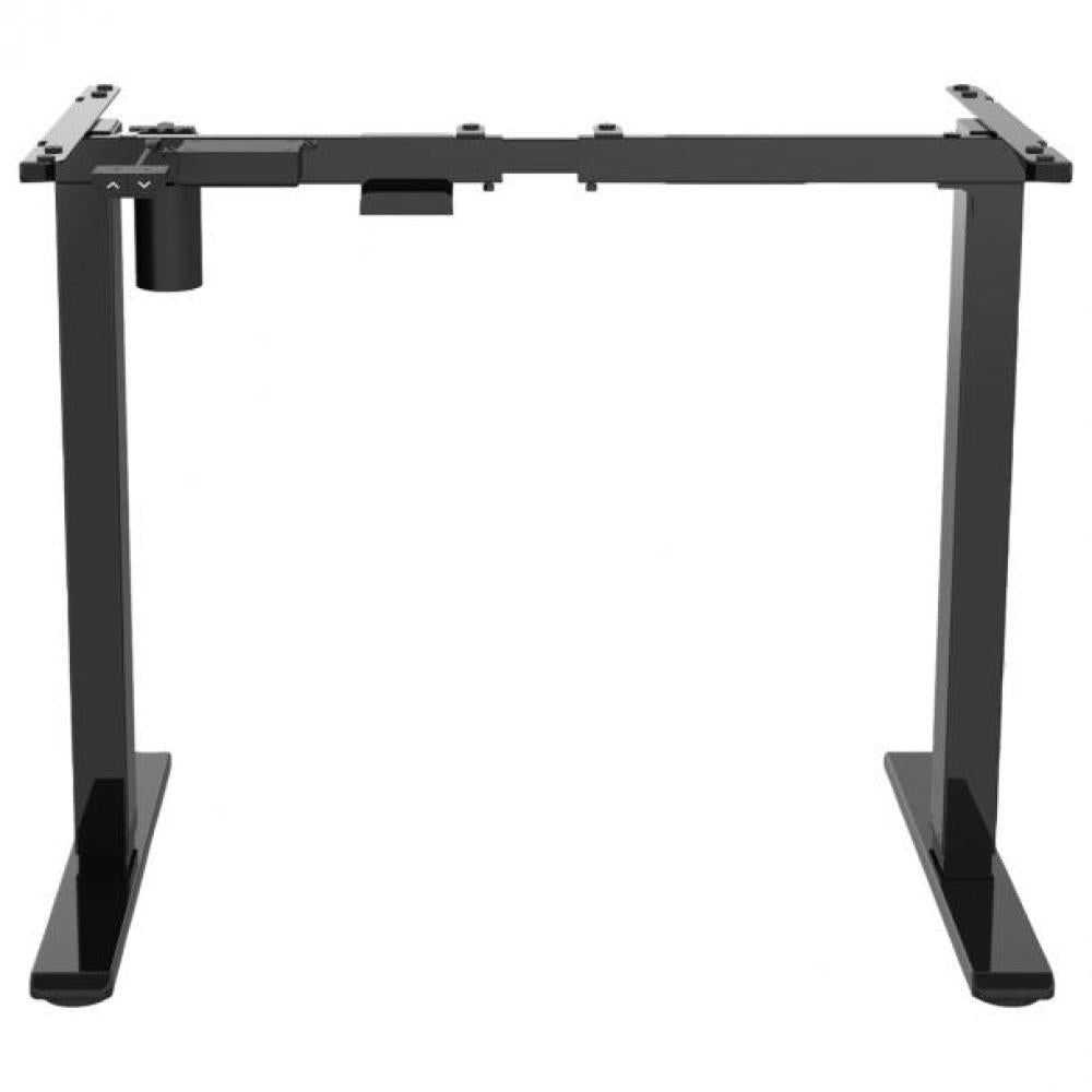 Hoogwaardig zit-sta bureau max 120 cm breed zwart gepoedercoat elektrisch verstelbaar van 71 tot 120 cm