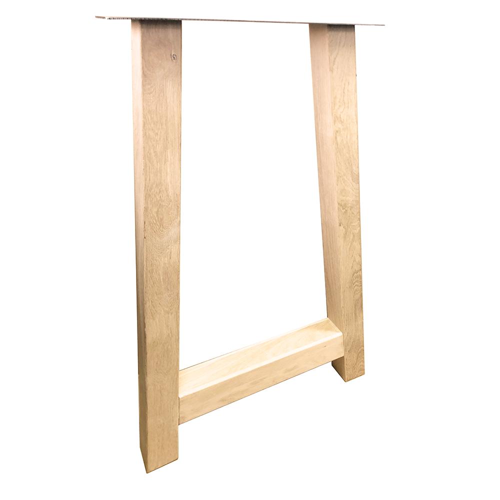 Eiken houten A taps tafelpoot bar poot 69 bij 8 cm en hoogte 100 cm  (8 x 8 cm)