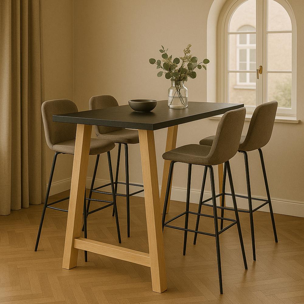 Eiken houten A taps tafelpoot bar poot 69 bij 8 cm en hoogte 100 cm  (8 x 8 cm)