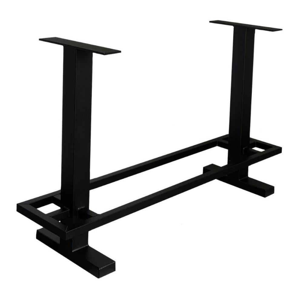 Stalen bartafel zwart 170 bij 60 cm en hoogte 105 cm  (8 x 8 cm)