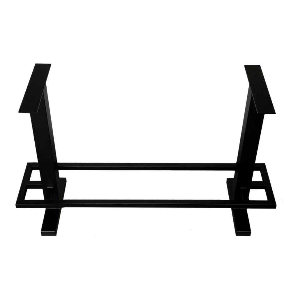 Stalen bartafel zwart 210 bij 60 cm en hoogte 105 cm  (8 x 8 cm)