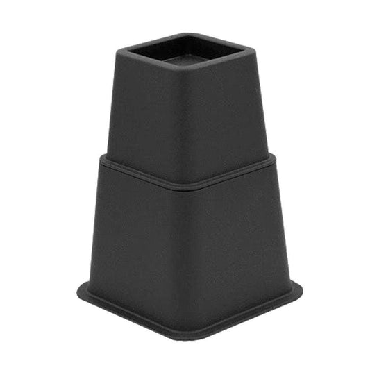 Bedverhoger zwart vierkant 19 bij 19 cm en hoogte 20 cm  van kunststof - 4 stuks