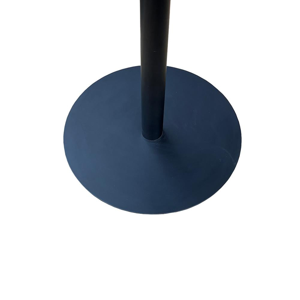 Stalen bistro tafelpoot met massieve plaat zwart vierkant koker ⌀6 cm en hoogte 75 cm