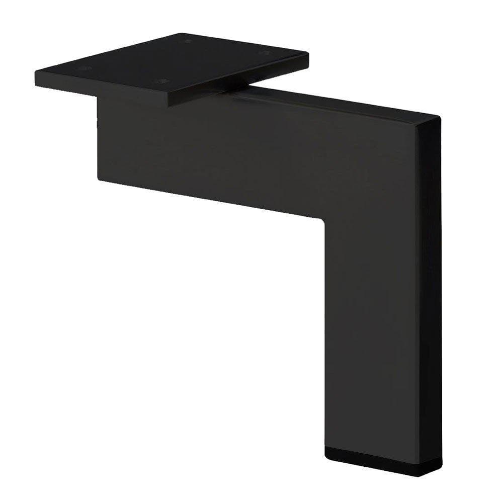 Stalen meubelpoot zwart design 14 bij 1,5 cm en hoogte 16 cm