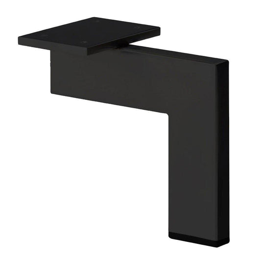 Stalen meubelpoot zwart design 14 bij 1,5 cm en hoogte 16 cm