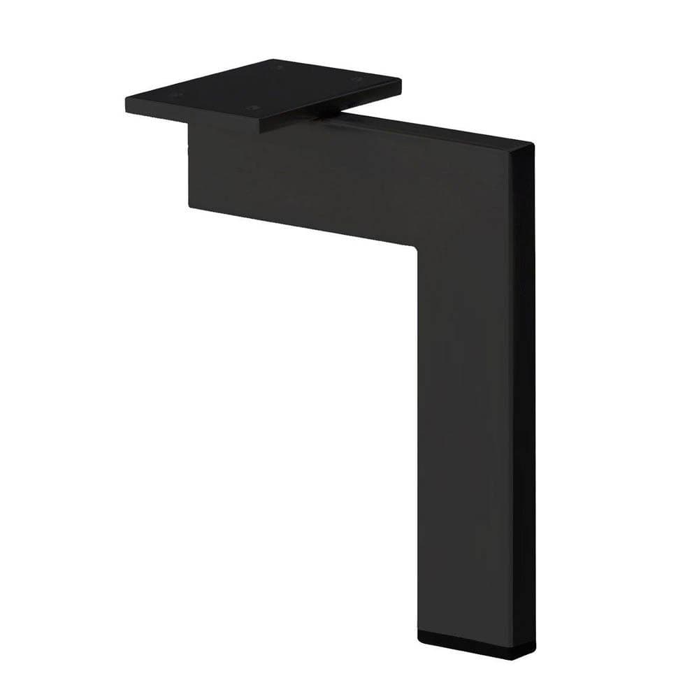 Stalen meubelpoot zwart design 14 bij 1,5 cm en hoogte 21 cm