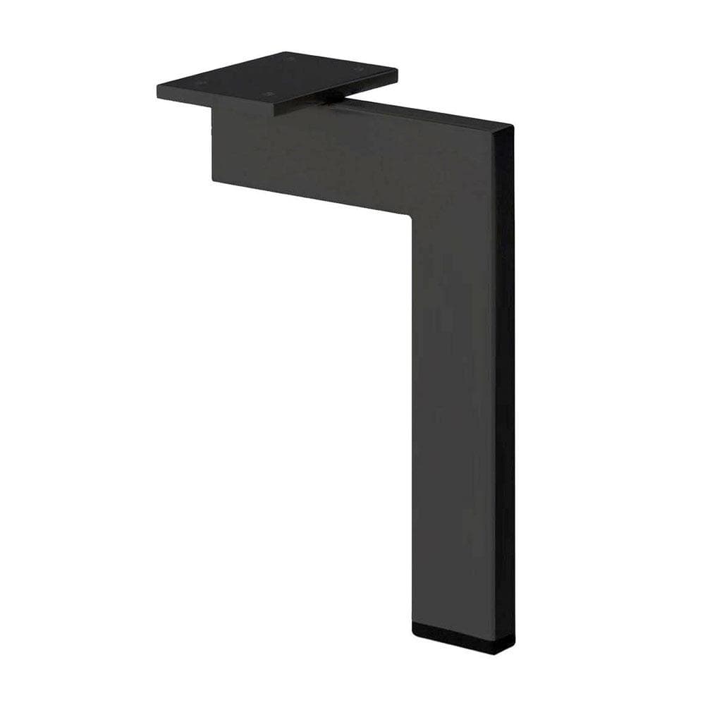 Stalen meubelpoot zwart design 14 bij 1,5 cm en hoogte 30 cm