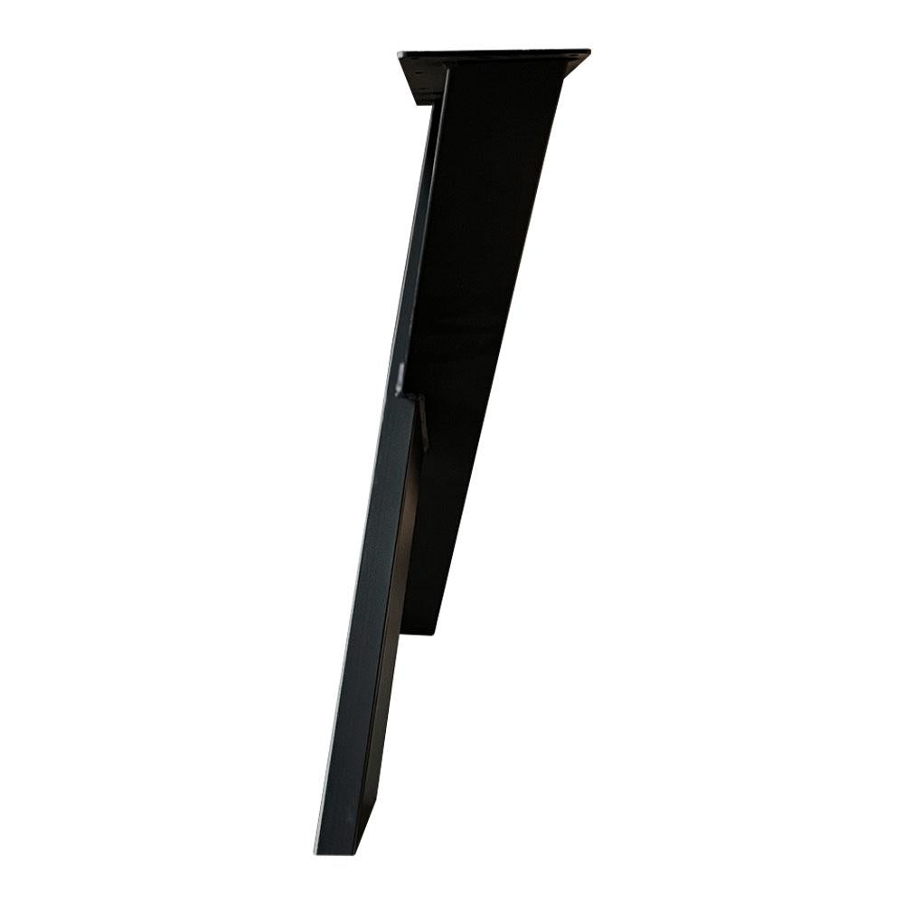Stalen design X poot 78 bij 17 cm en hoogte 72  cm zwart (10 x 4 cm)