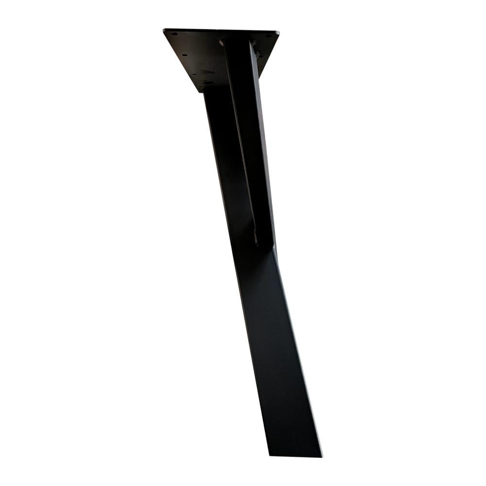 Stalen design X poot 78 bij 17 cm en hoogte 72  cm zwart (10 x 4 cm)