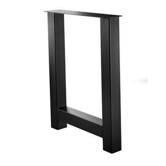 Stalen H tafelpoot zwart 78 bij 10 cm en hoogte 105 cm  (10 x 10 cm)