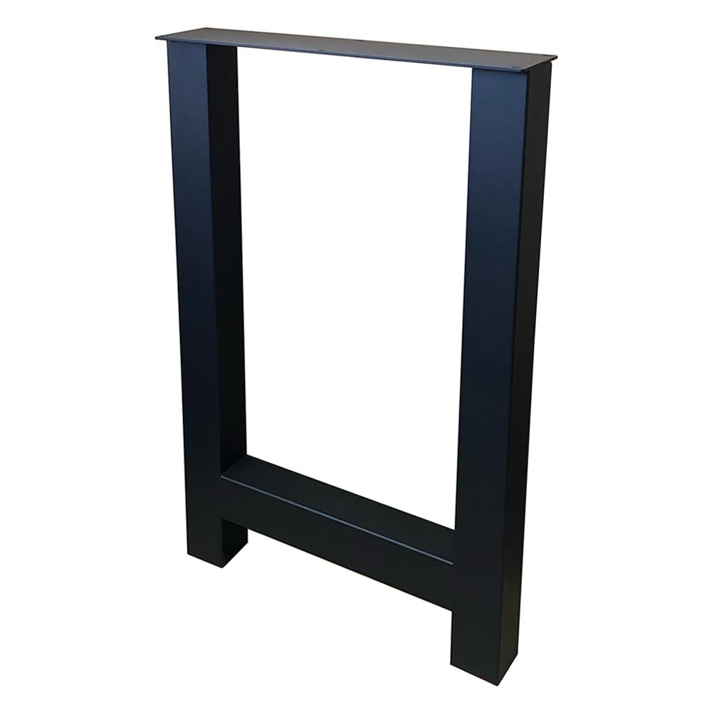 Stalen H tafelpoot zwart 60 bij 8 cm en hoogte 90 cm  (8 x 8 cm)