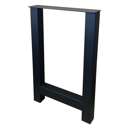 Stalen H tafelpoot zwart 60 bij 8 cm en hoogte 90 cm  (8 x 8 cm)