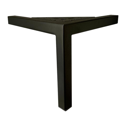 Stalen meubelpoot zwart hoek 18 bij 18 cm en hoogte 16 cm  (2 x 2 cm)