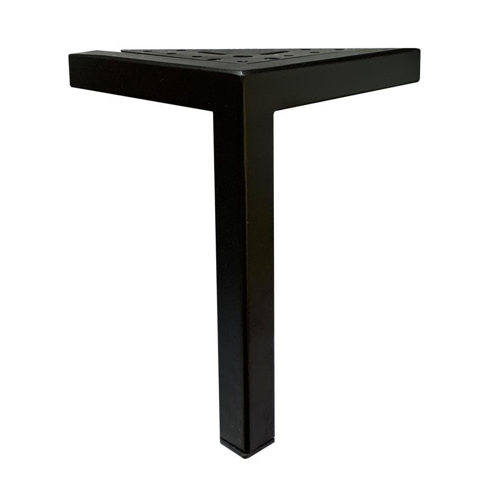 Stalen meubelpoot zwart hoek 13,5 bij 13,5 cm en hoogte 18 cm  (2 x 2 cm)