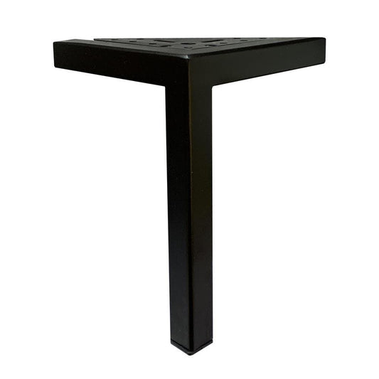 Stalen meubelpoot zwart hoek 13,5 bij 13,5 cm en hoogte 18 cm  (2 x 2 cm)