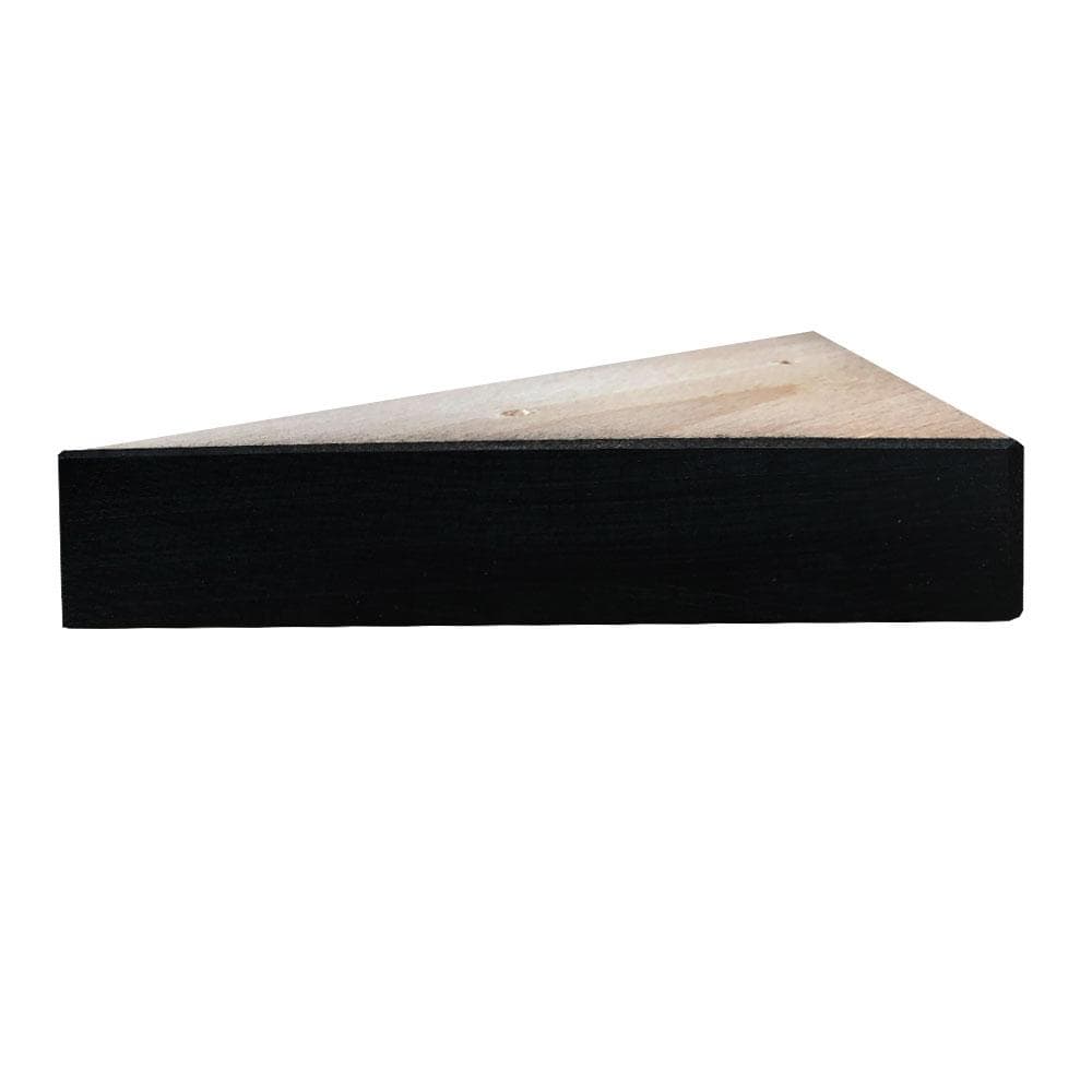 Meubelpoot zwart hoek 15 bij 15 cm en hoogte 3 cm  van massief hout