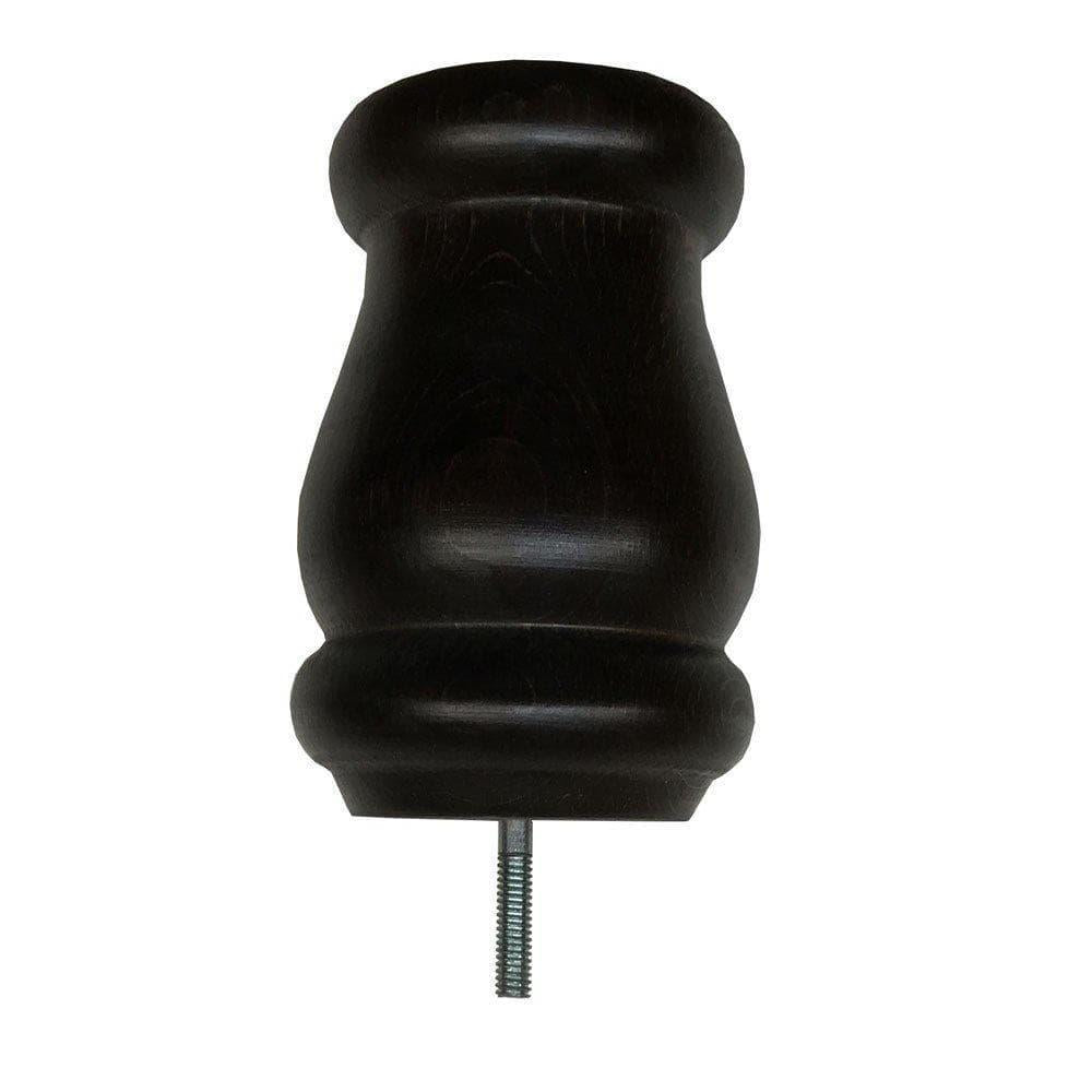 Meubelpoot zwart rond Ø 9 cm en hoogte 12 cm  van massief hout (M8)