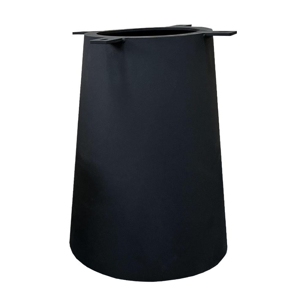 Stalen kegel salononderstel zwart conisch 30 bij 30 cm en hoogte 37 cm