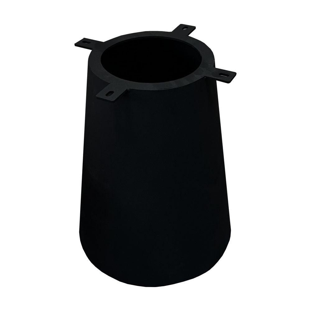 Stalen kegel salononderstel zwart conisch 30 bij 30 cm en hoogte 37 cm