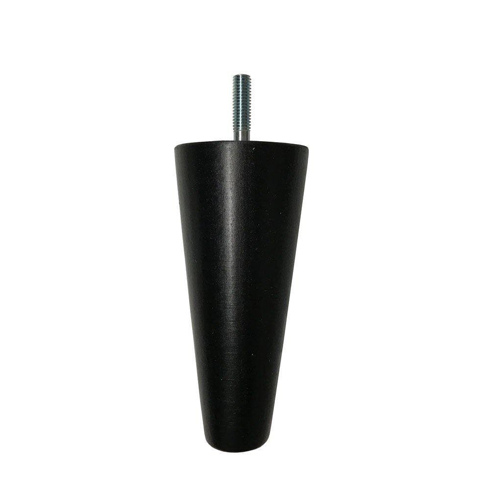 Meubelpoot zwart conisch 5,5 bij 5,5 cm en hoogte 12 cm  van massief hout (M8)