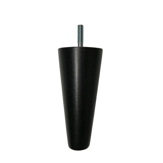 Meubelpoot zwart conisch 5,5 bij 5,5 cm en hoogte 12 cm  van massief hout (M8)