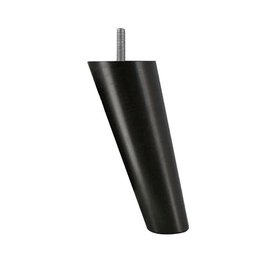 Meubelpoot zwart conisch Ø 5 cm / 3,5 cm en hoogte 12,5 cm  van massief hout (M8)