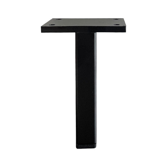 Stalen meubelpoot zwart rechthoek 2 bij 6 cm en hoogte 12 cm  (2 x 6 cm)
