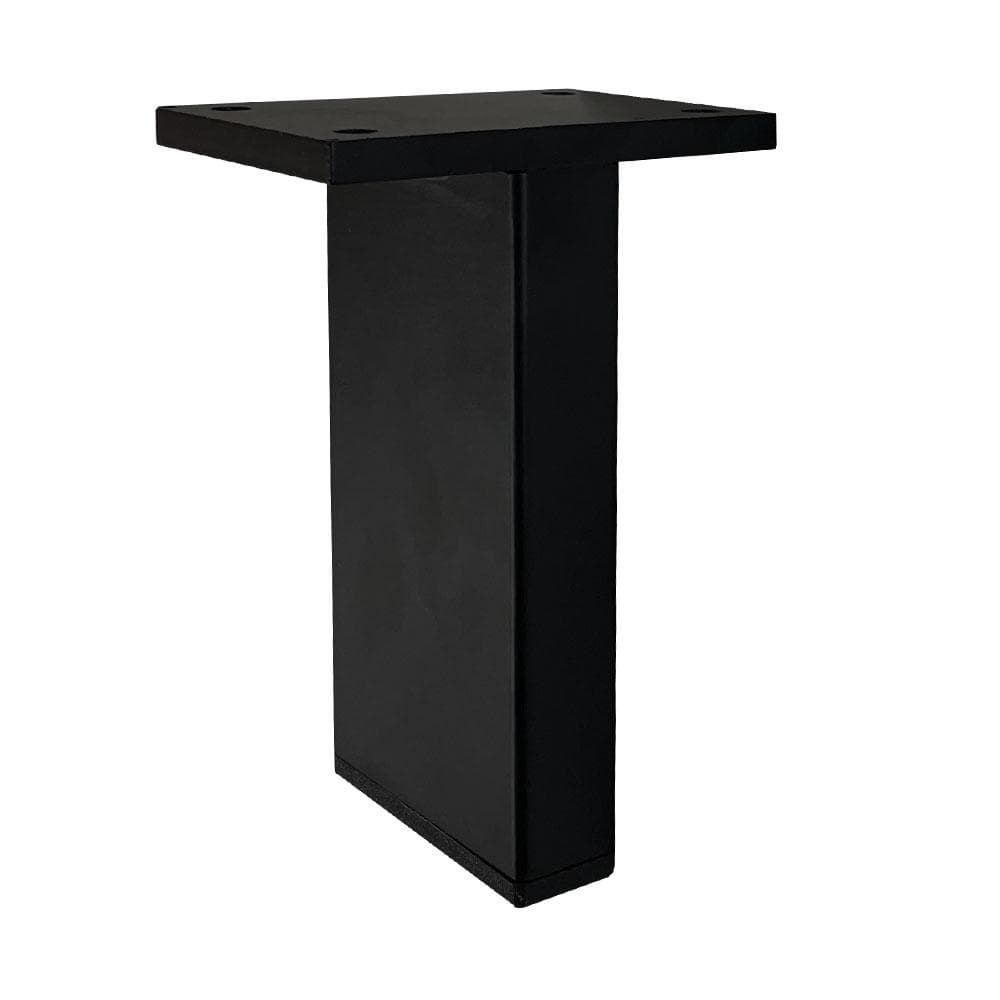 Stalen meubelpoot zwart rechthoek 2 bij 6 cm en hoogte 12 cm  (2 x 6 cm)