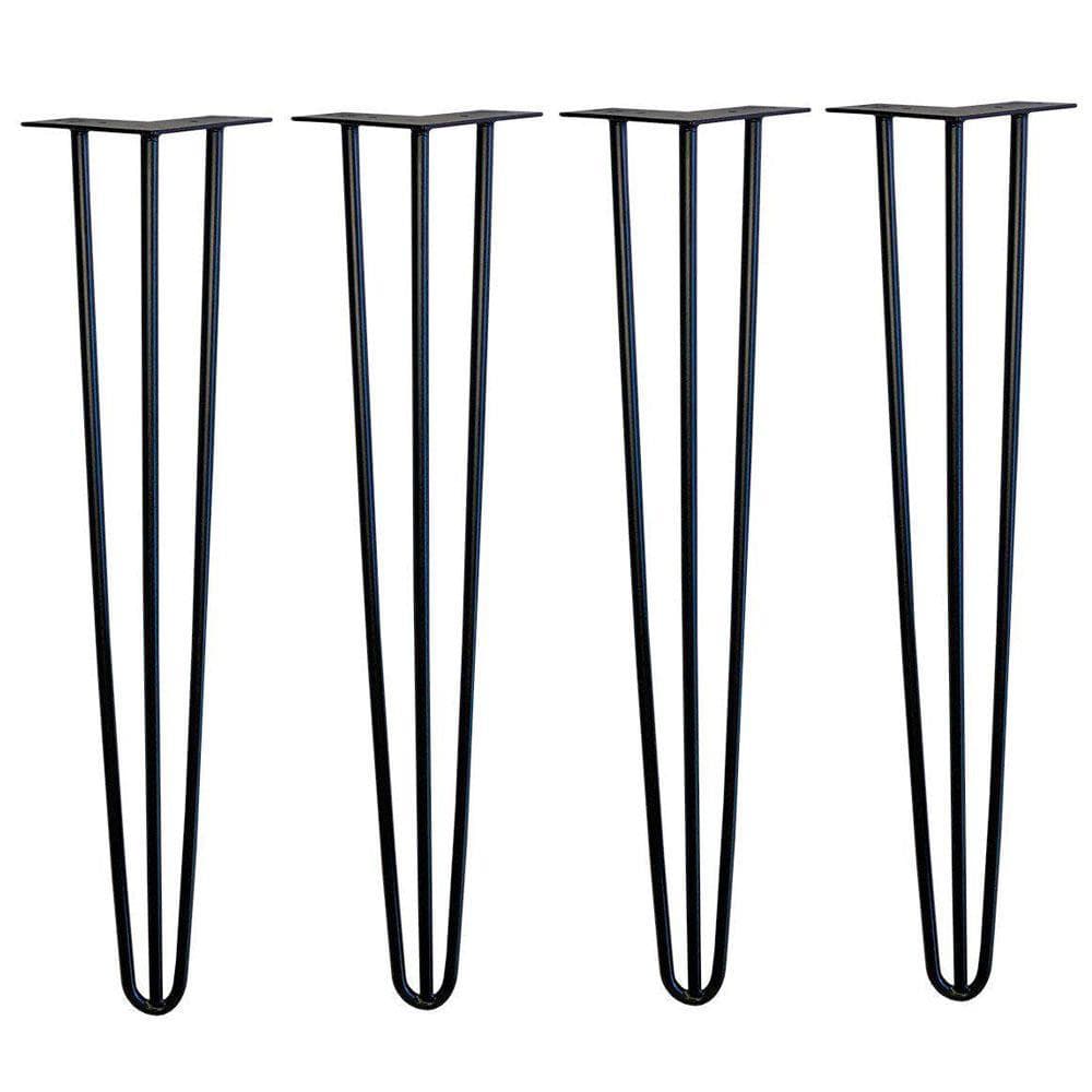 Stalen hairpin zwart hairpin ø 1,0 cm en hoogte 72 cm  - 4 stuks