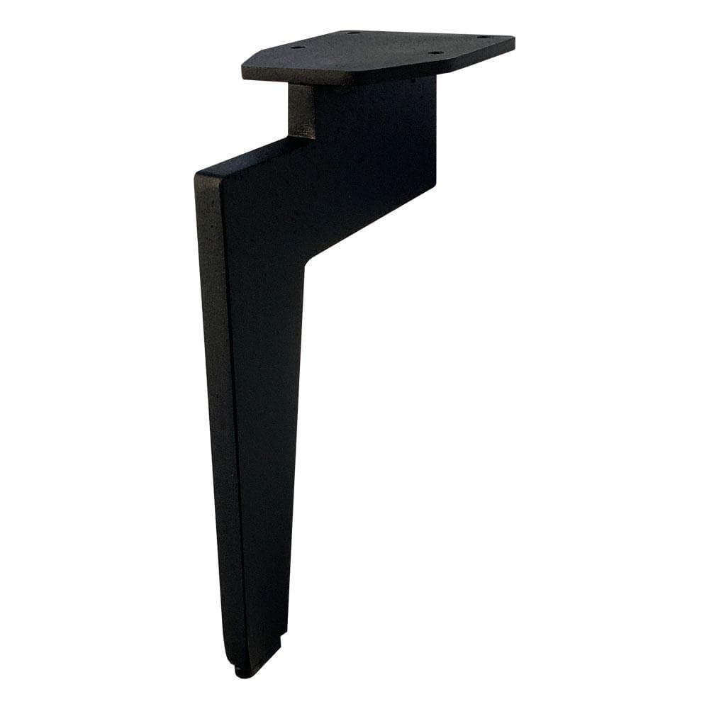 Massief stalen meubelpoot zwart design 14 bij 1 cm en hoogte 18 cm