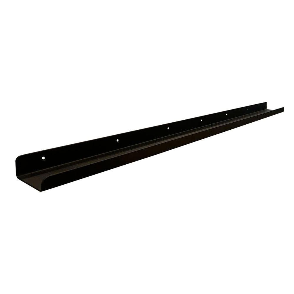 Massief stalen wandplank zwart rechthoek 120 bij 8,5 cm en hoogte 4 cm