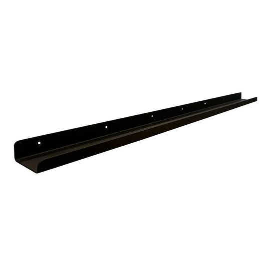 Massief stalen wandplank zwart rechthoek 120 bij 8,5 cm en hoogte 4 cm